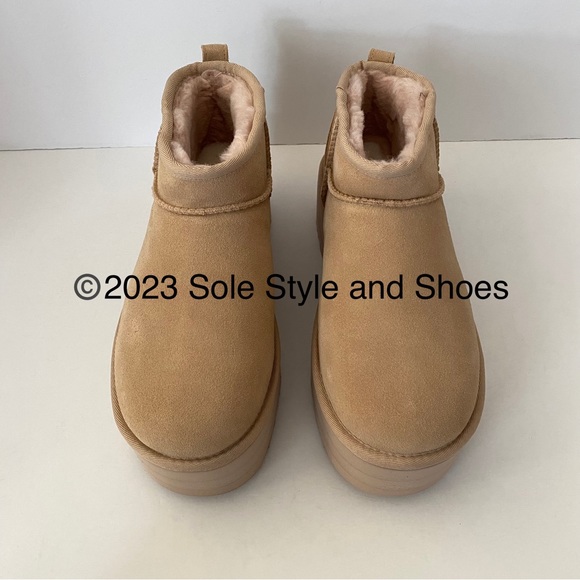 UGG Classic Ultra Mini Platform Boots Driftwood Size 9 - Picture 3 of 16